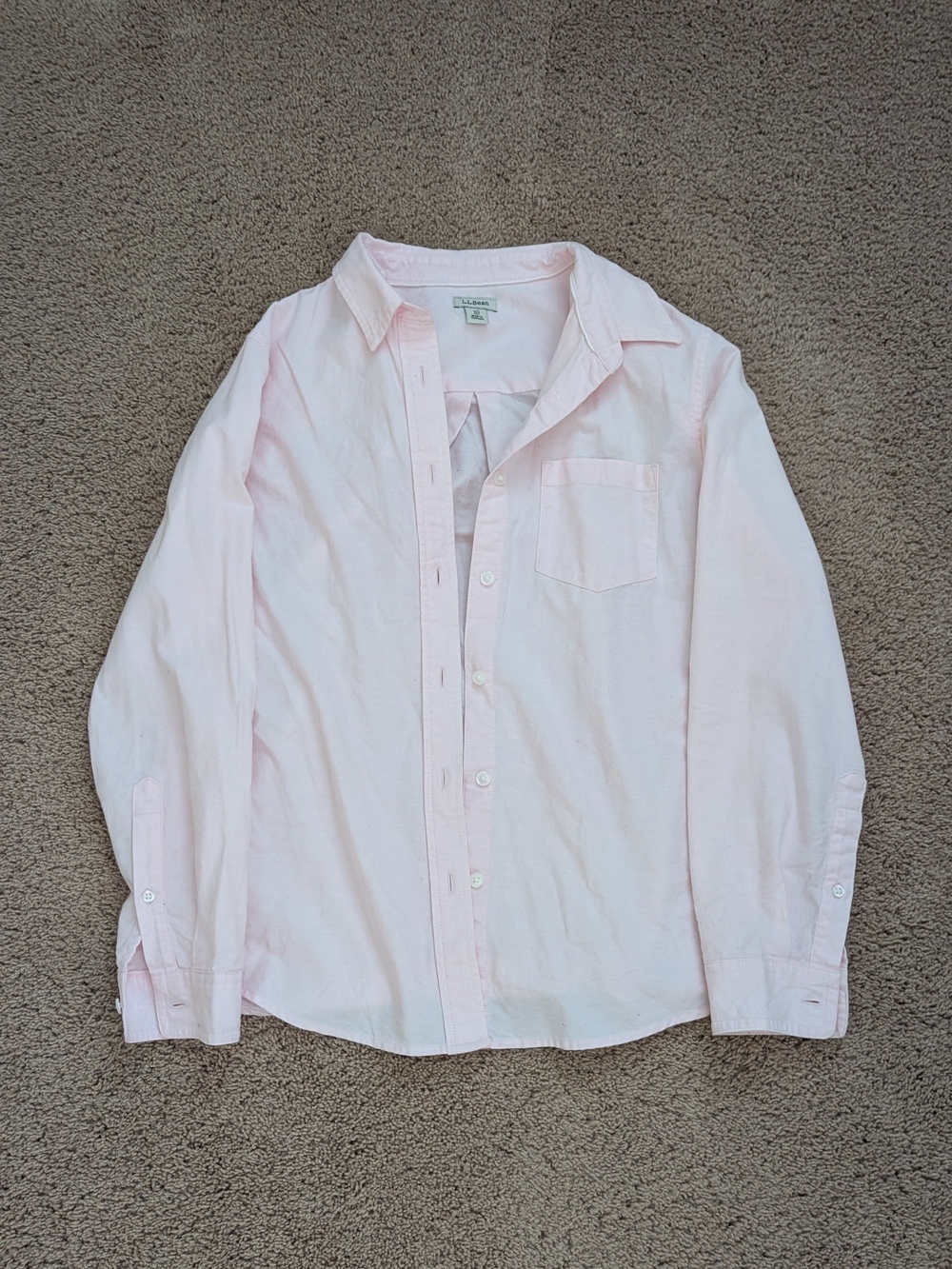 L.L. Bean Pale Pink Women's Button-Down Shirt